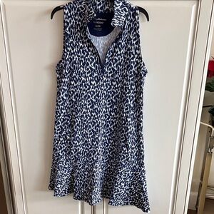 Tommy Bahama Navy and White Patterned Dress